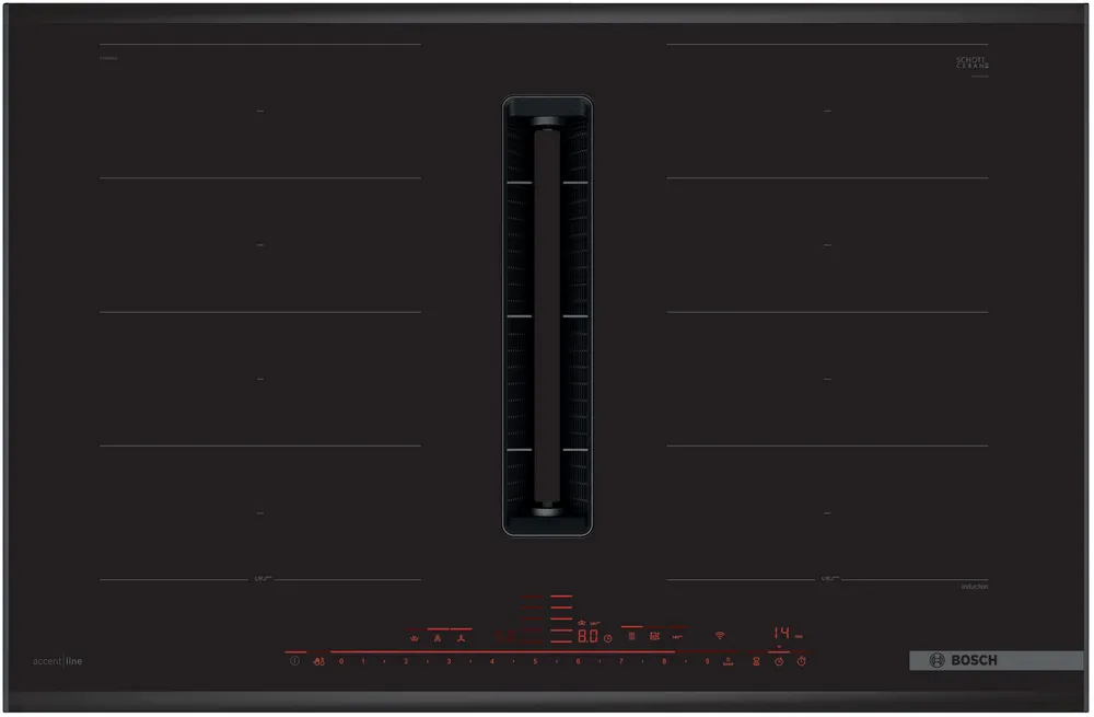 BOSCH PXX895D66E Series 8 Induction hob with integrated ventilation system 80cm