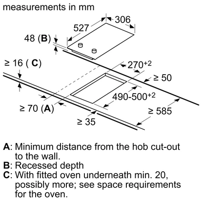 BOSCH 30CM DOMINO ELECTRIC HOB SERIES 2 PKF375CA2E (BLACK)