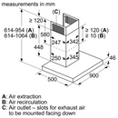 BOSCH DWB97CM50B Series 6 Wall-mounted cooker hood 90cm Stainless steel