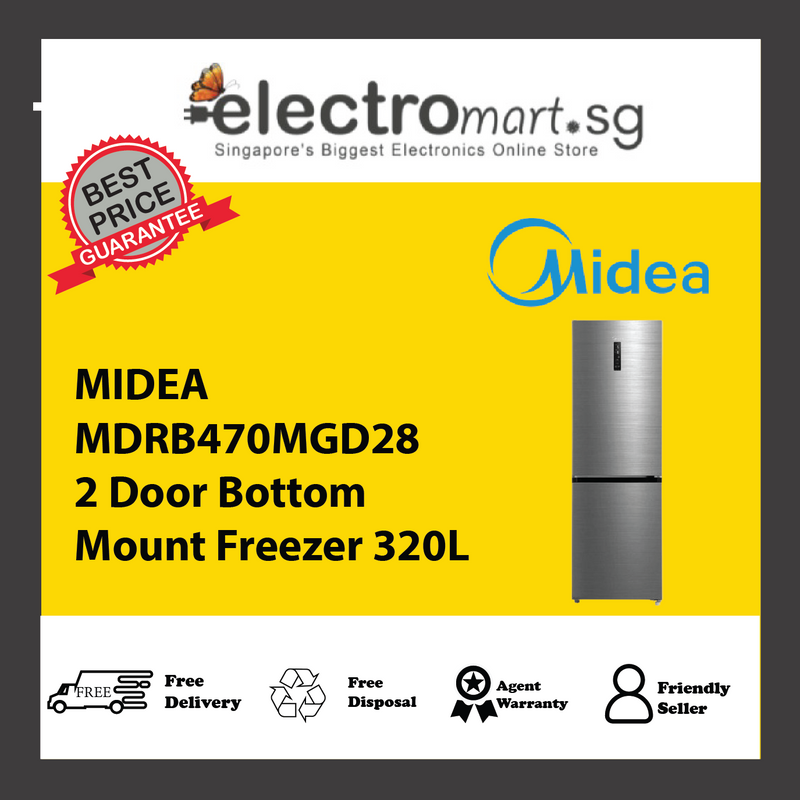 MIDEA MDRB470MGD28 2 Door Bottom Mount Freezer 320L