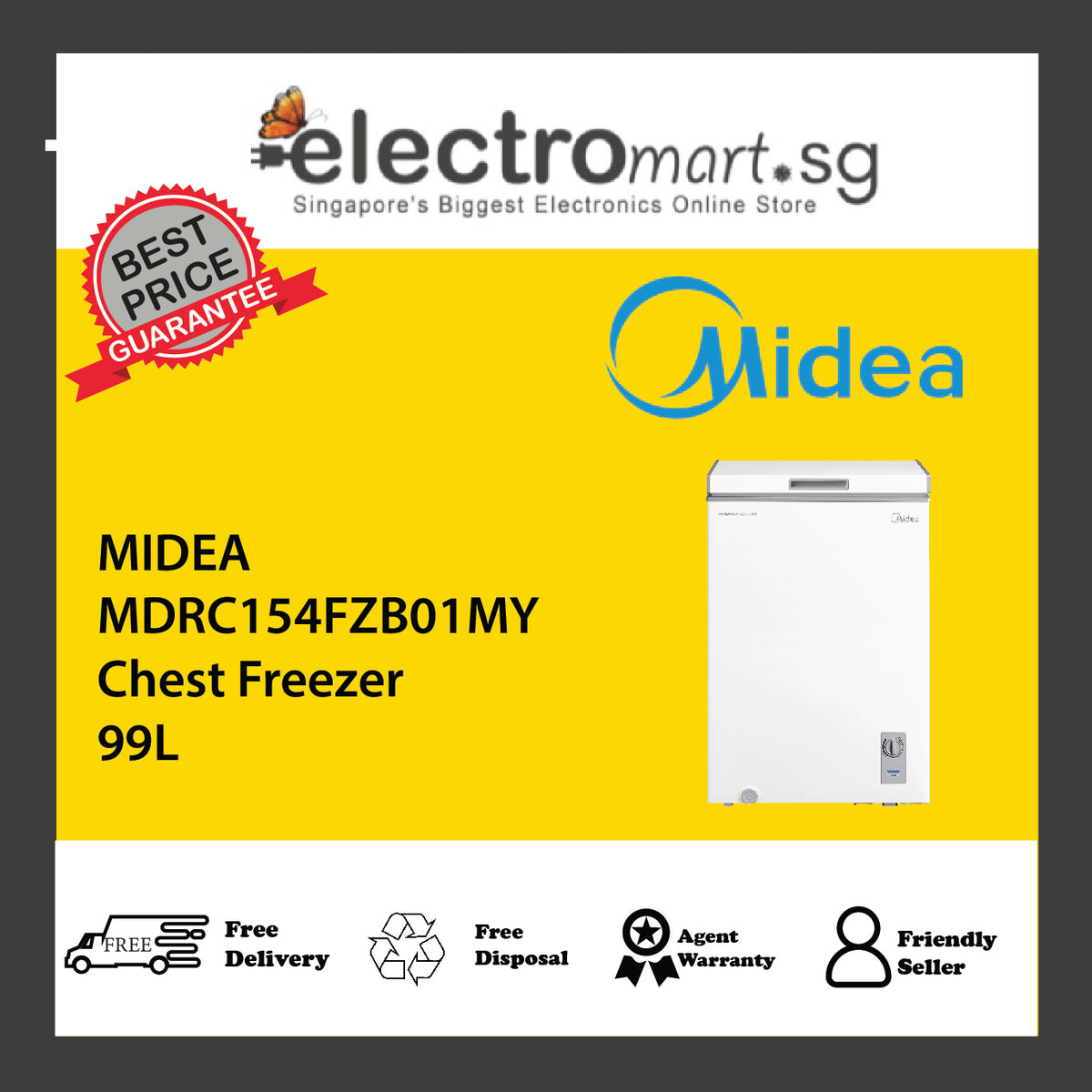 MIDEA MDRC154FZB01MY Chest Freezer 99L