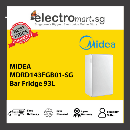 MIDEA MDRD143FGB01-SG Bar Fridge 93L