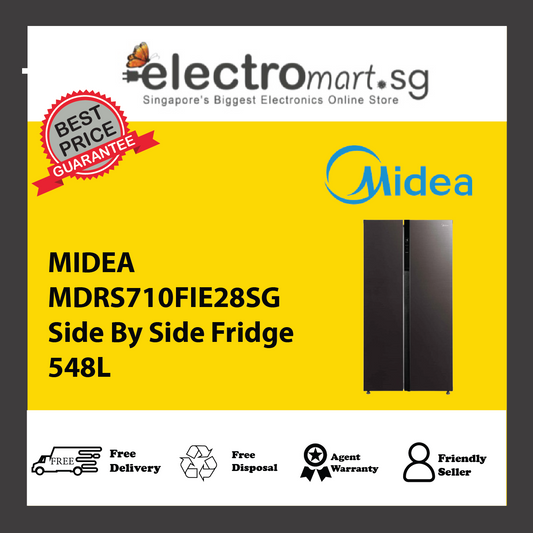 MIDEA MDRS710FIE28SG Side By Side Fridge 548L
