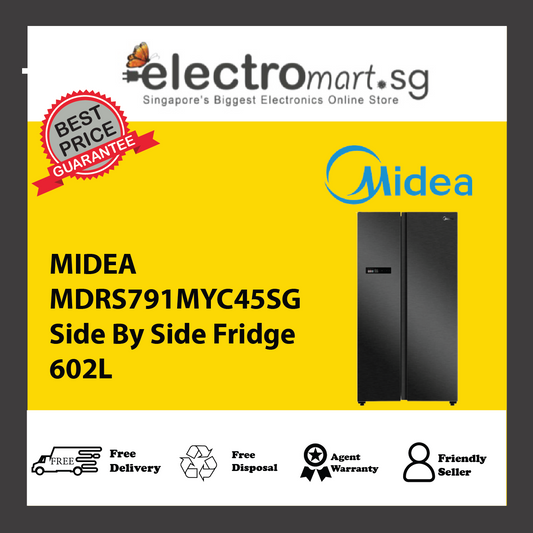 MIDEA MDRS791MYC45SG Side By Side Fridge 602L