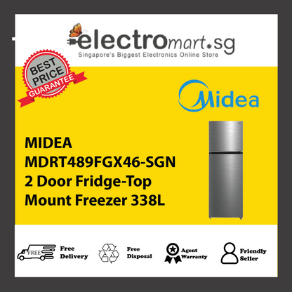 MIDEA MDRT489FGX46-SGN 2 Door Fridge-Top Mount Freezer 338L