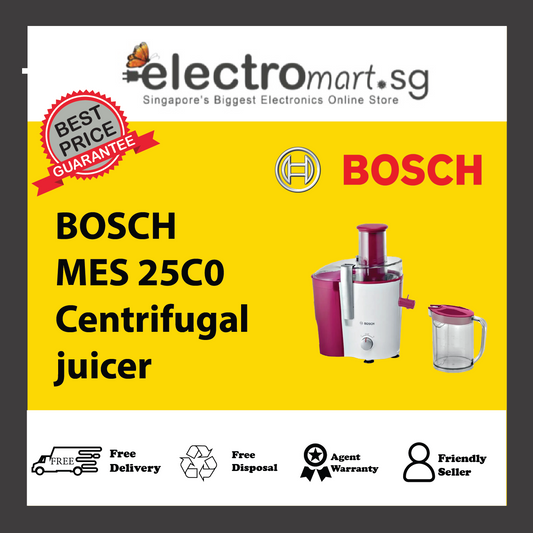 BOSCH MES 25C0 Centrifugal juicer VitaJuice 2 700 W White, Cherry Cassis