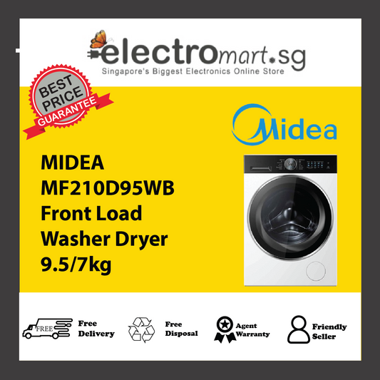 MIDEA MF210D95WB Front Load Washer Dryer 9.5/7kg