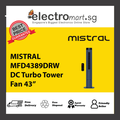 MISTRAL MFD4389DRW DC Turbo Tower Fan 43”