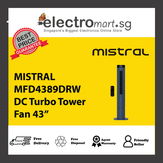 MISTRAL MFD4389DRW DC Turbo Tower Fan 43”