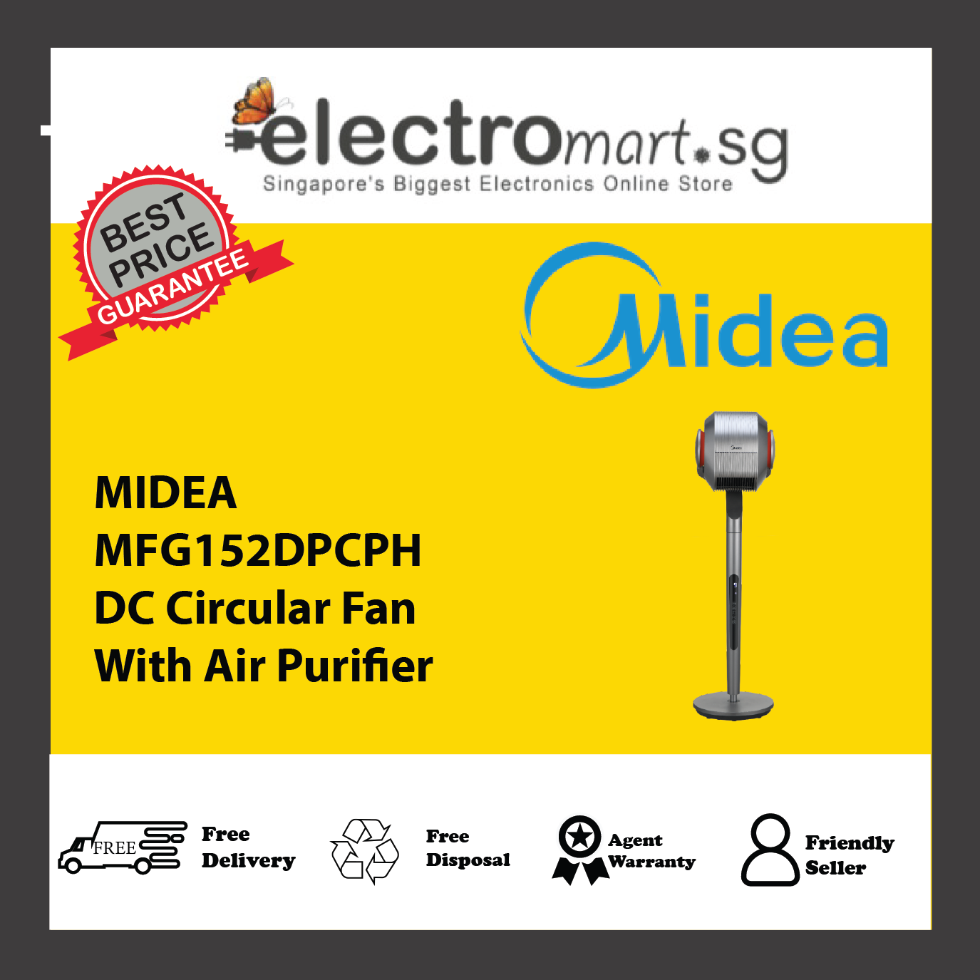 MIDEA MFG152DPCPH DC Circular Fan With Air Purifier