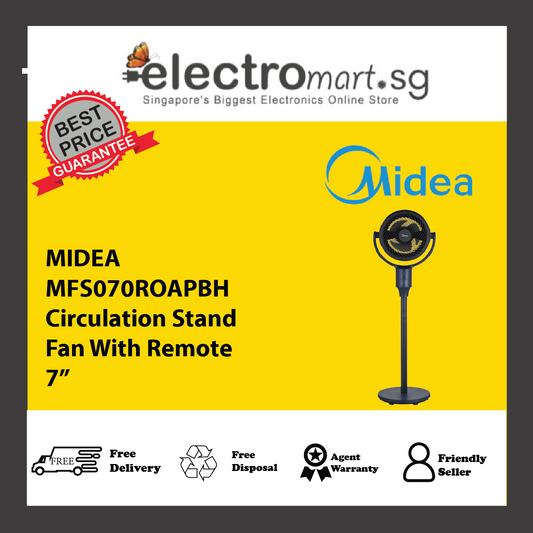 MIDEA MFS070ROAPBH Circulation Stand Fan 7”