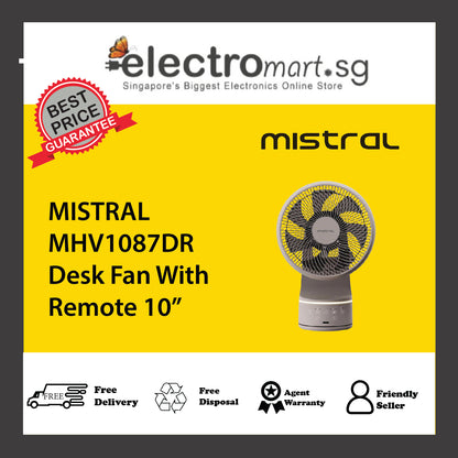 MISTRAL MHV1087DR Desk Fan With Remote 10”