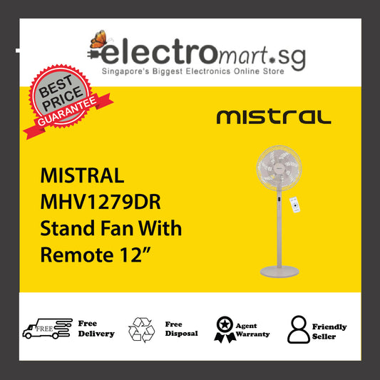 MISTRAL MHV1279DR Stand Fan With Remote 12”
