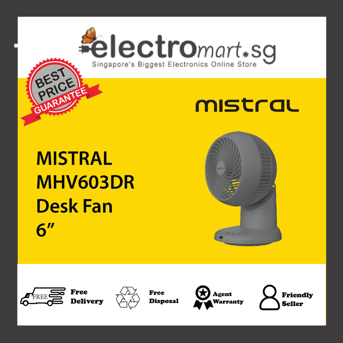 MISTRAL MHV603DR Desk Fan 6”