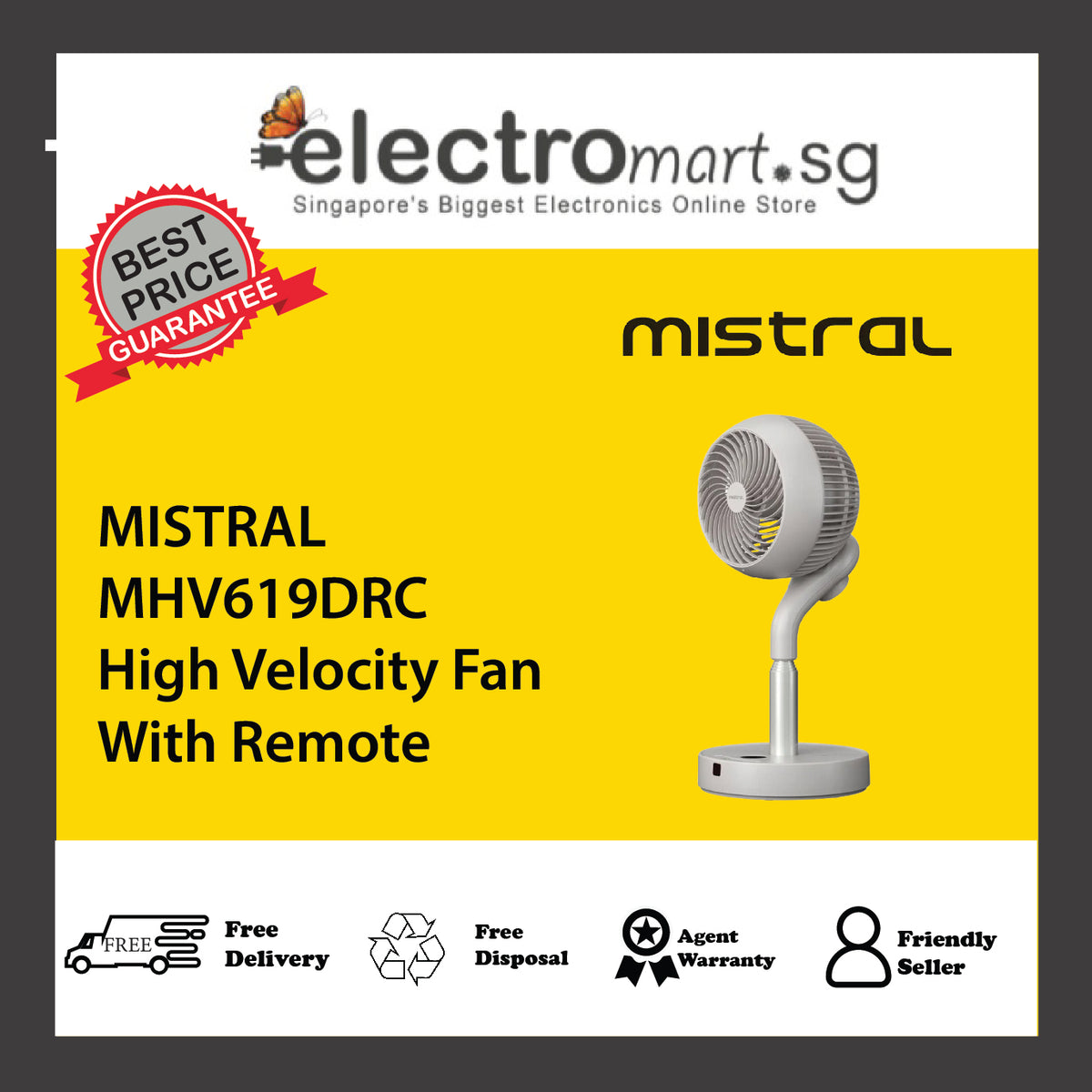 MISTRAL MHV619DRC High Velocity Fan With Remote