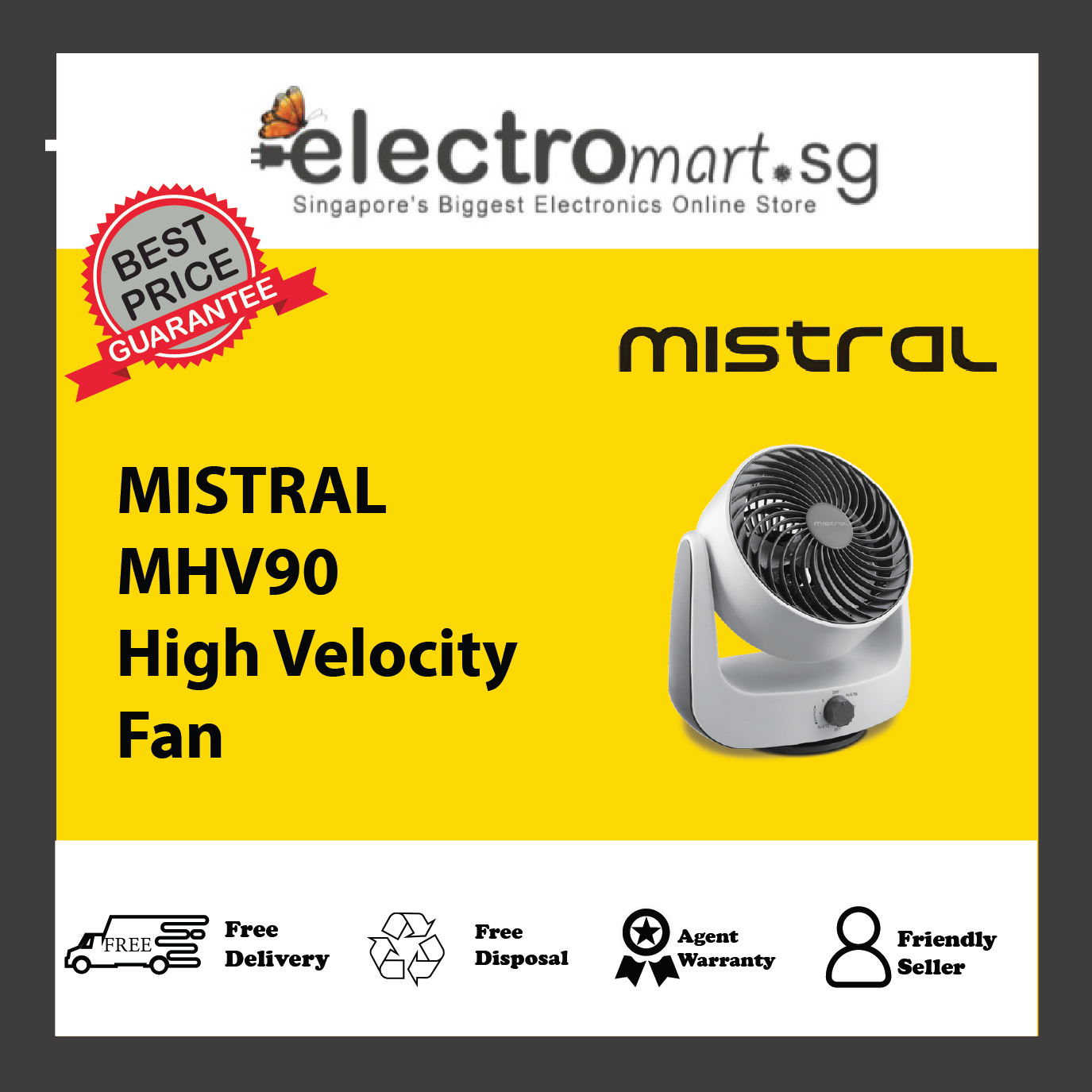 Mistral MHV90 8" High Velocity Fan