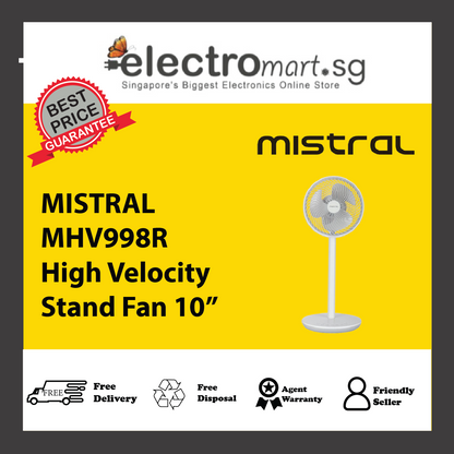 MISTRAL MHV998R 10" High Velocity Stand Fan With Remote Control