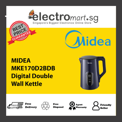 MIDEA MKE170D2BDB Digital Double Wall Kettle