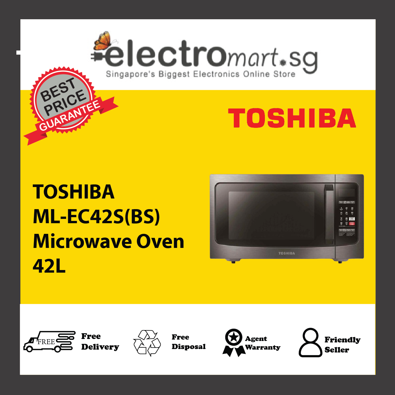 TOSHIBA ML-EC42S(BS) Microwave Oven 42L