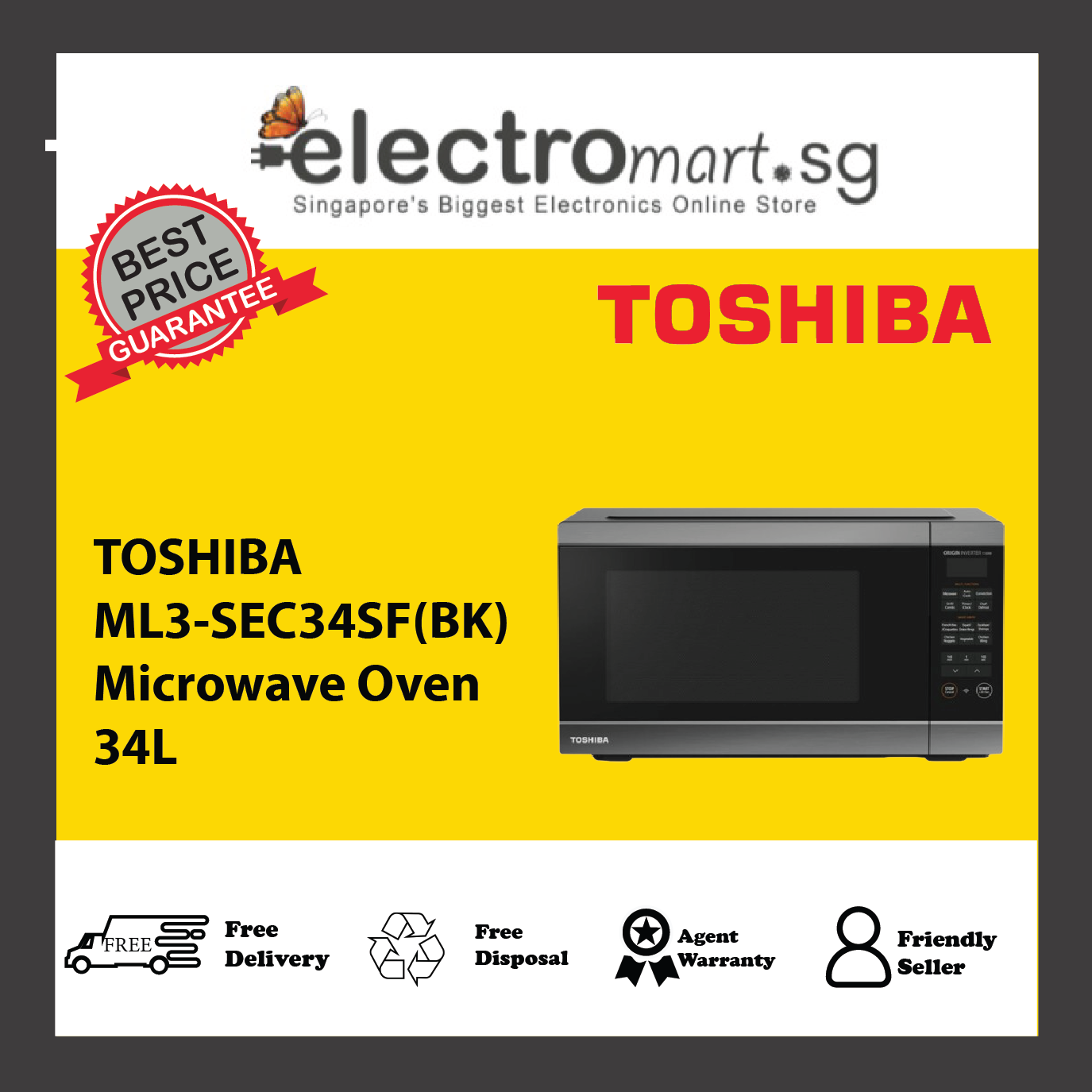TOSHIBA ML3-SEC34SF(BK) Microwave Oven 34L