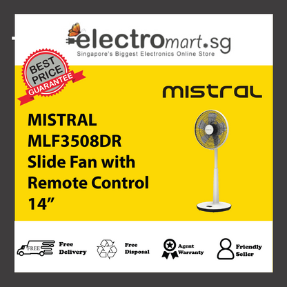 MISTRAL MLF3508DR Slide Fan with Remote Control 14”