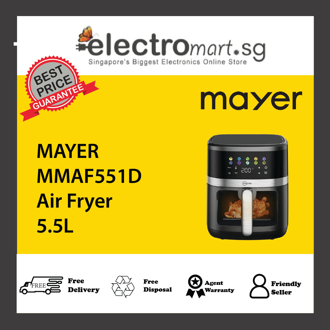 MAYER MMAF551D Air Fryer 5.5L
