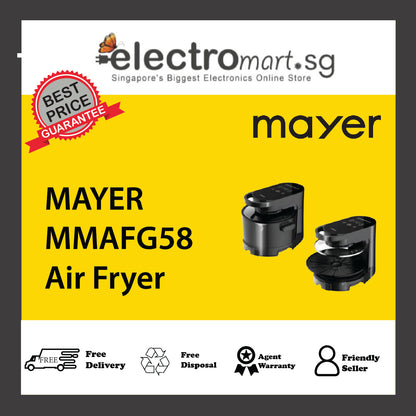 MAYER MMAFG58 2-in-1 Air Fryer &amp; Smokeless BBQ Grill