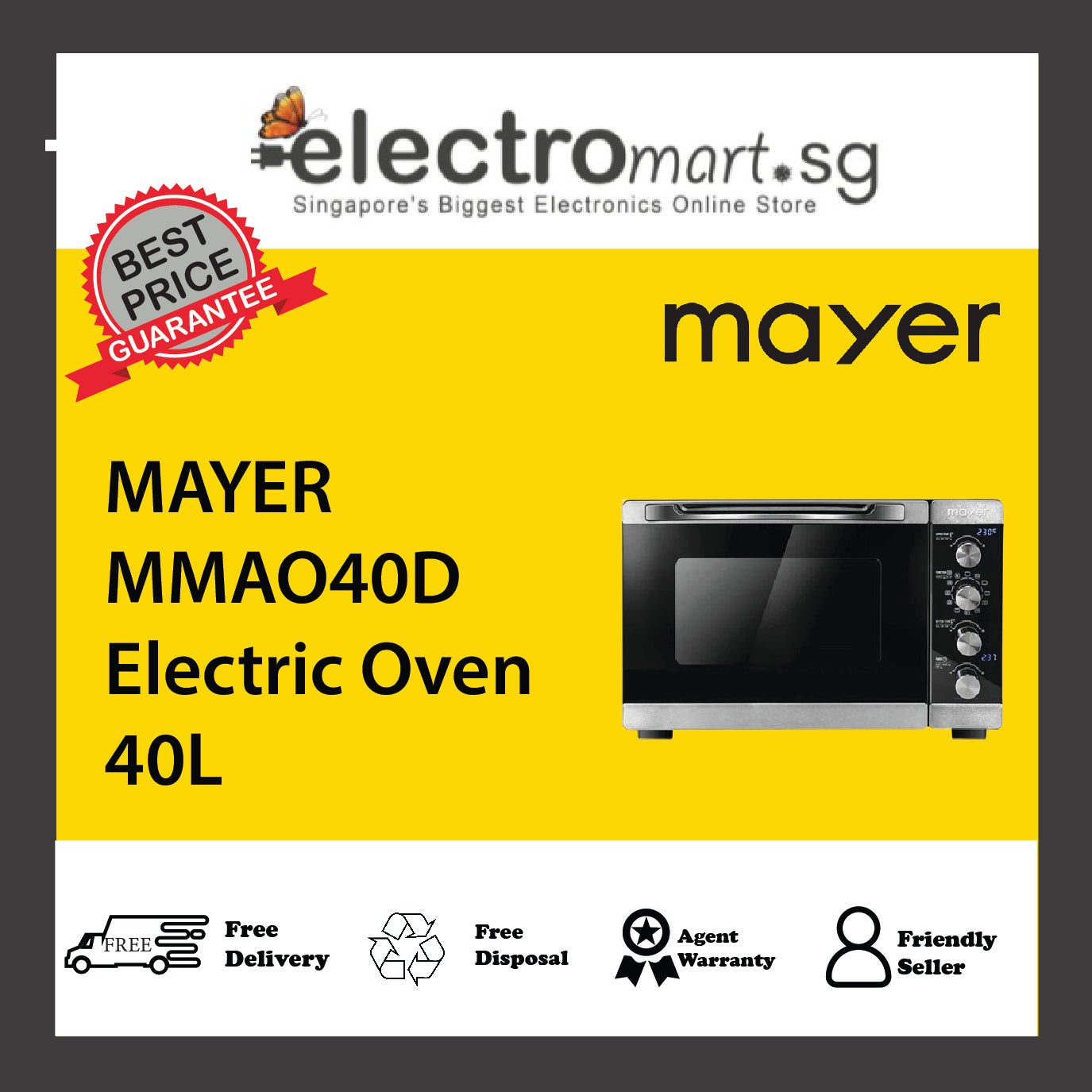 MAYER MMAO40D Electric Oven 40L
