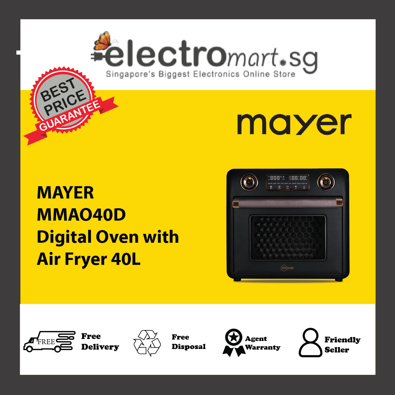 MAYER MMAO40D Digital Oven with Air Fryer 40L