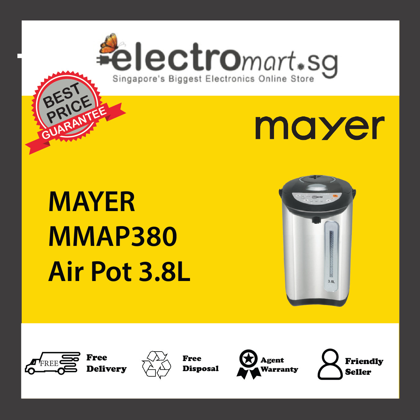 MAYER MMAP380 Electric Air Pot 3.8L