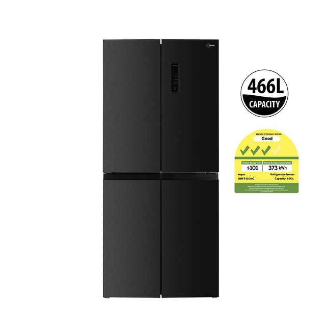 MAYER MMFF480BI Multi-Door Frost Bottom Freezer Fridge 466L