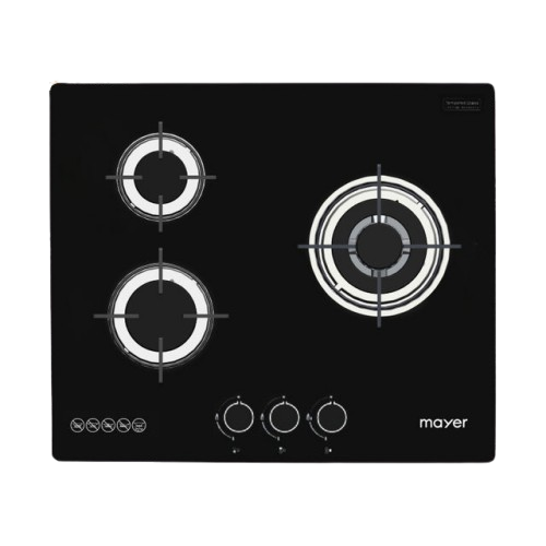 MAYER MMGH633HI 3 Burner Glass Gas Hob 60cm
