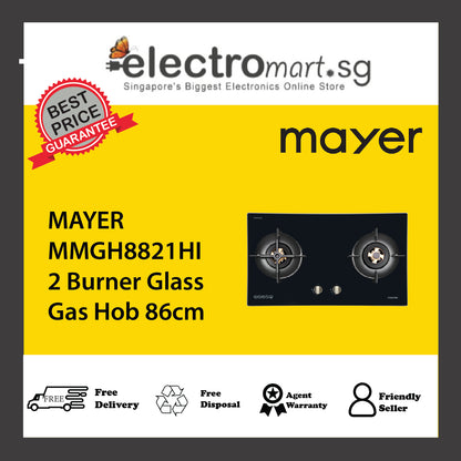 MAYER MMGH8821HI 2 Burner Glass Gas Hob 86cm