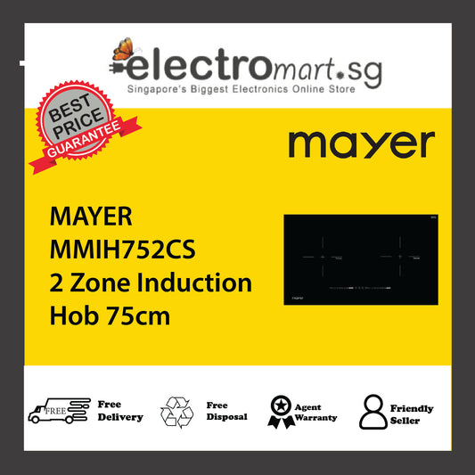 MAYER MMIH752CS 2 Zone Induction Hob with Slider 75cm