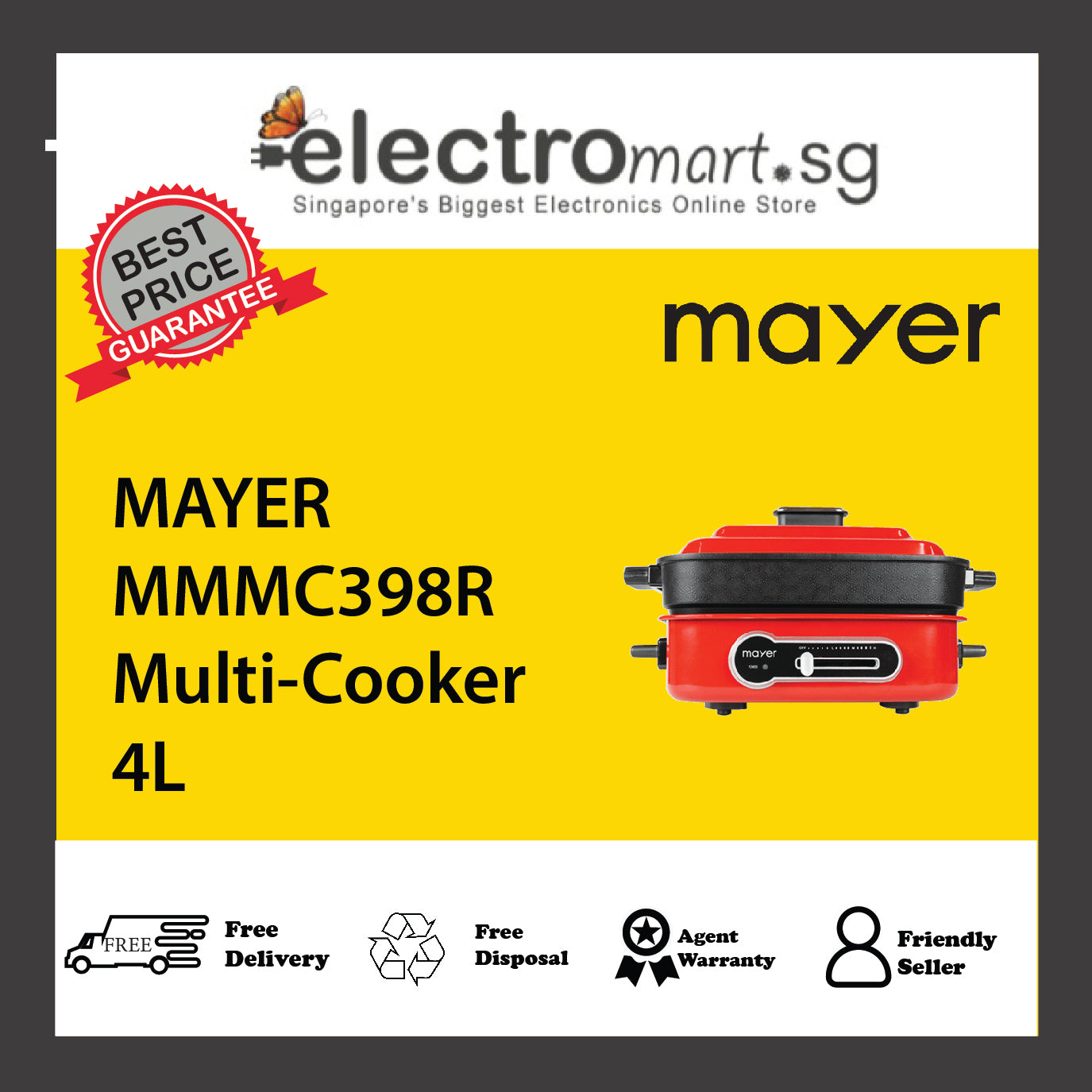 MAYER MMMC398R Multi-Cooker 4L