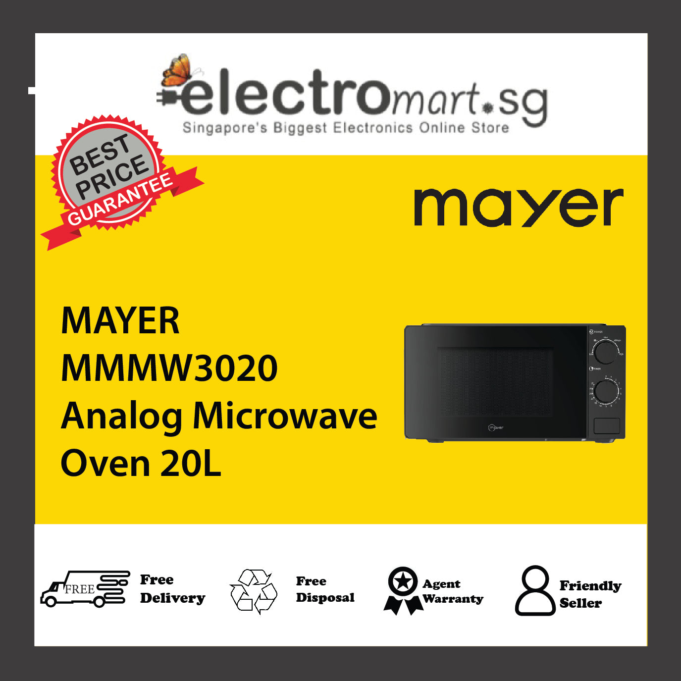 MAYER MMMW3020 Analog Microwave Oven 20L