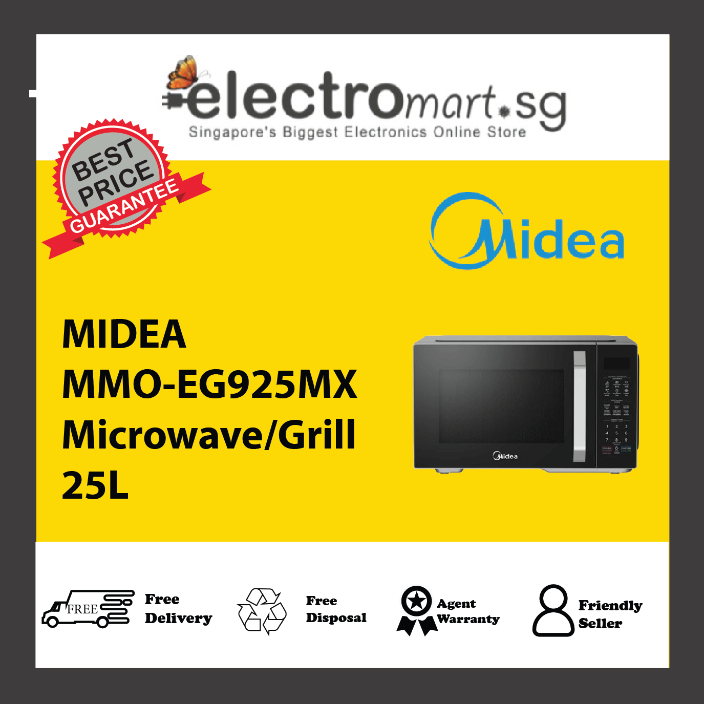 MIDEA MMO-EG925MX Microwave/Grill 25L