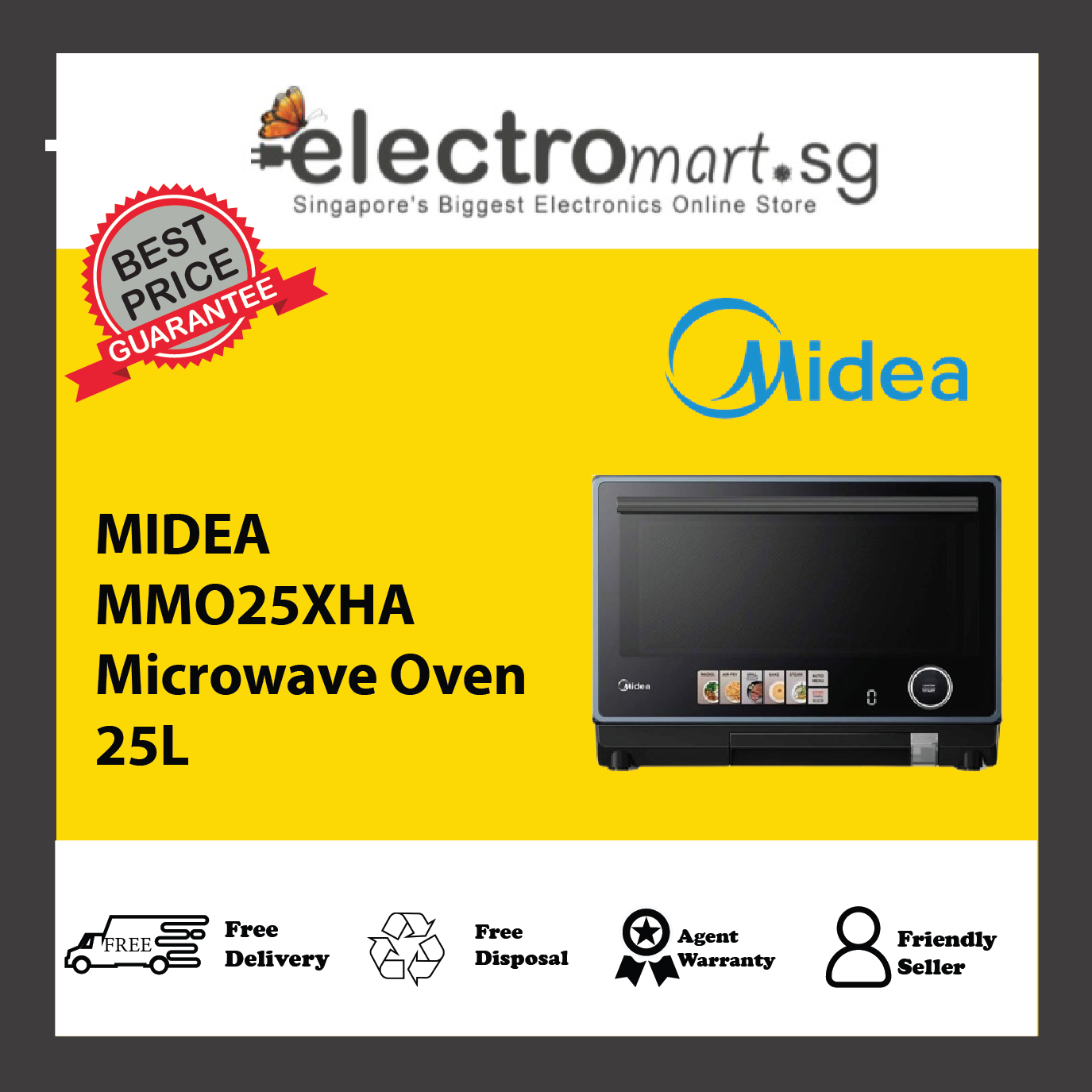 MIDEA MMO25XHA Microwave Oven 25L