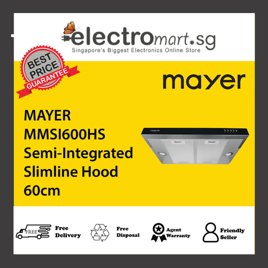 MAYER MMSI600HS Semi-Integrated Slimline Hood 60cm