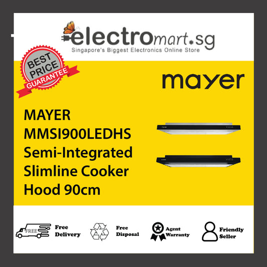 MAYER MMSI900LEDHS Semi-Integrated Slimline Cooker Hood 90cm