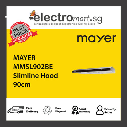 MAYER MMSL902BE Slimline Hood 90cm
