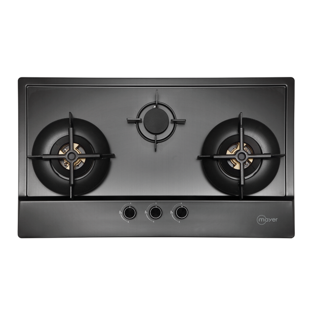 MAYER MMSS8831HI-GM	 3 Burner Stainless Steel Gas Hob (Gun Metal Finishing) 86cm