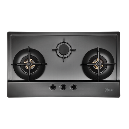 MAYER MMSS8831HI-GM	 3 Burner Stainless Steel Gas Hob (Gun Metal Finishing) 86cm