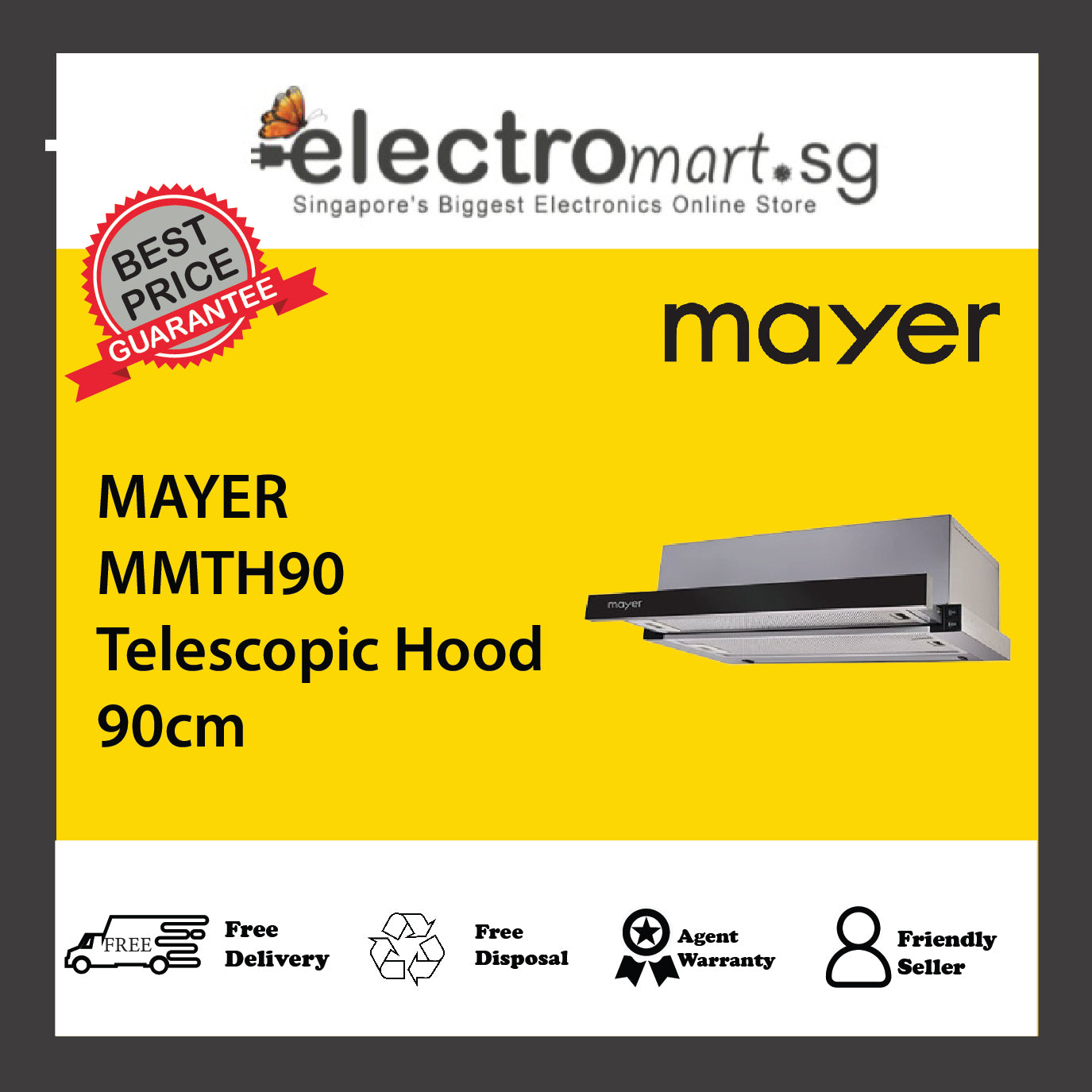 MAYER MMTH90 Telescopic Hood 90cm