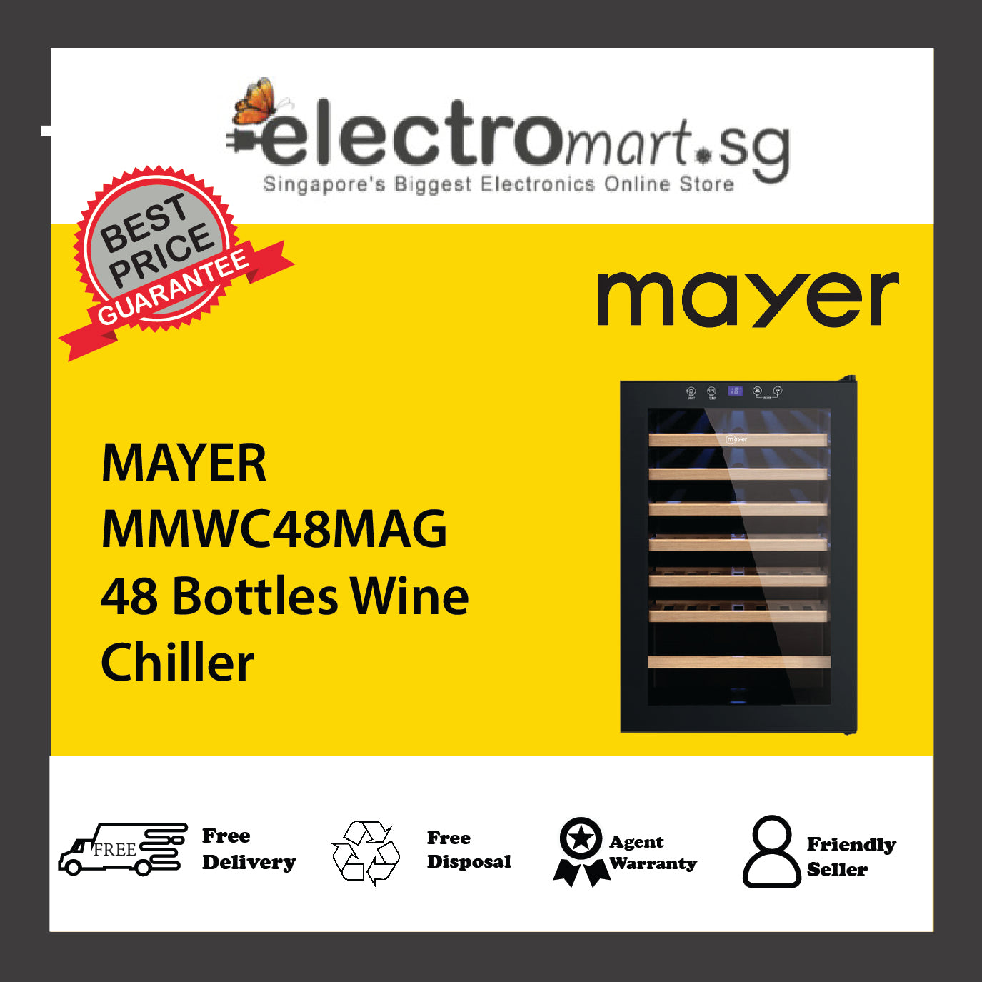 MAYER MMWC48MAG 48 Bottles Wine Chiller