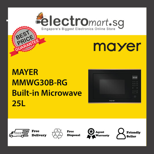 MAYER MMWG30B-RG Built-in Microwave Oven with Grill 25L