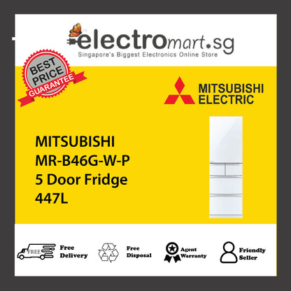 MITSUBISHI MR-B46G-W-P 5 Door Fridge 447L