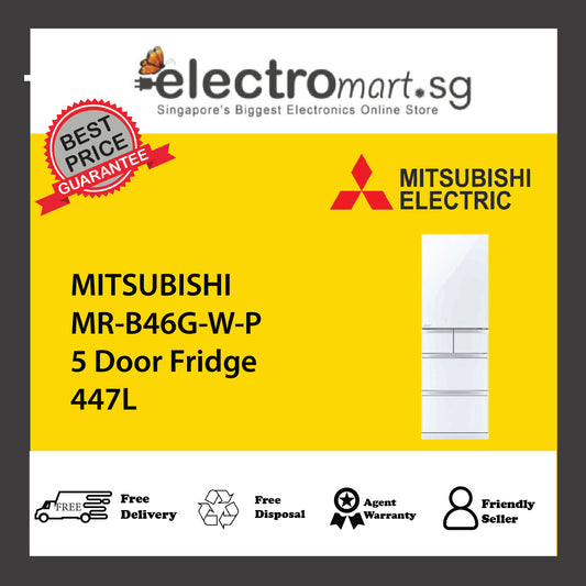 MITSUBISHI MR-B46G-W-P 5 Door Fridge 447L