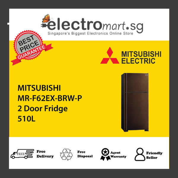 MITSUBISHI MR-F62EX-BRW-P 2 Door Fridge 510L