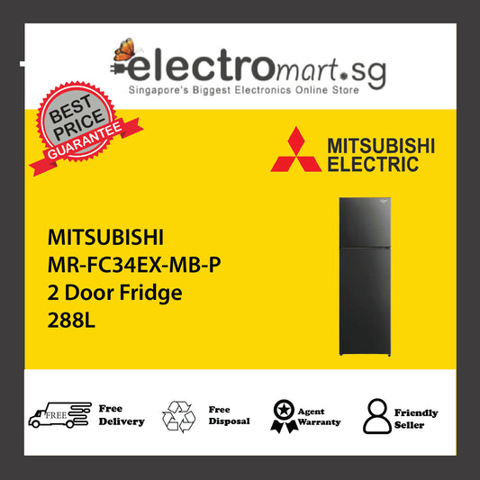 MITSUBISHI MR-FC34EX-MB-P 2 Door Fridge 288L